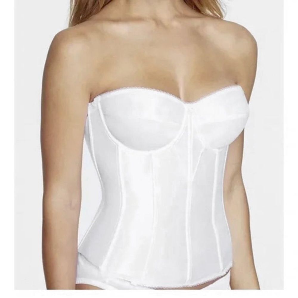 Dominique White Strapless Bustier 40B NWT clean unused vintage store stock